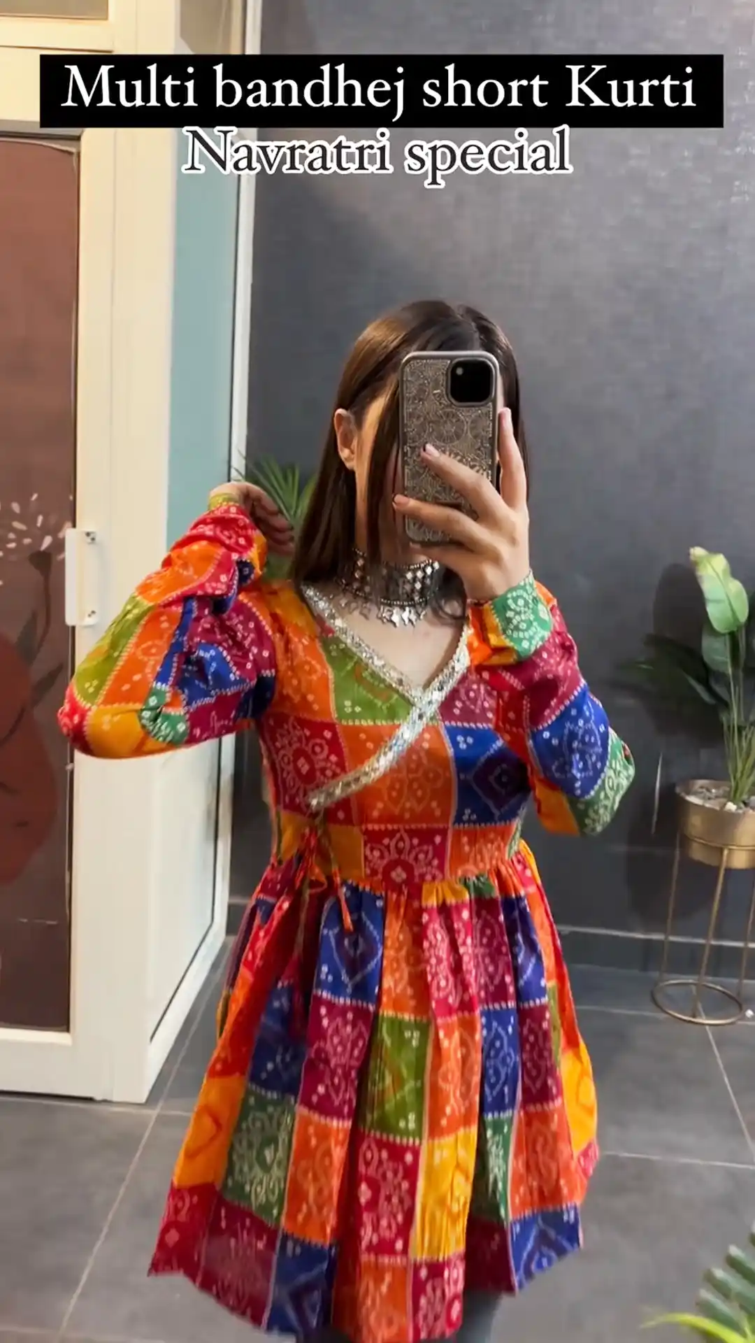 Navratri Special Multi Bandhej Short less Top.png